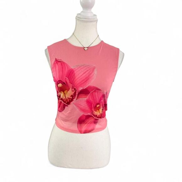 No Comment Tops - No comment Y2K Floral Double Layered Vintage Fairy Core Tank Women’s Size M